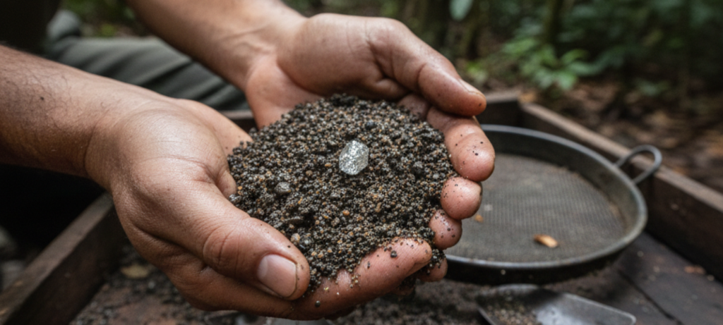 Diamond Guyana artisanal miners discovering stones