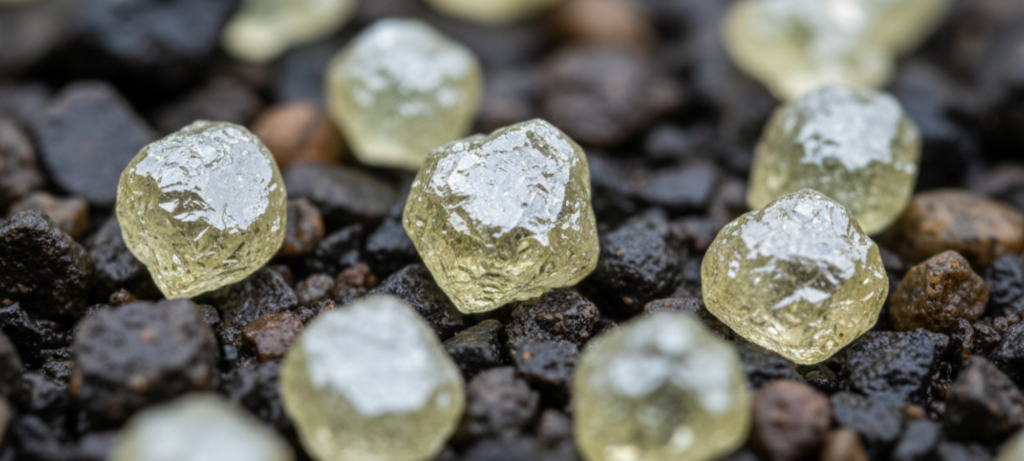 Diamond Guyana raw uncut stones from river deposits