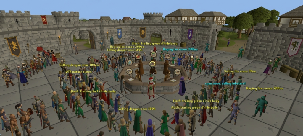 Old School RuneScape Grand Exchange trading area