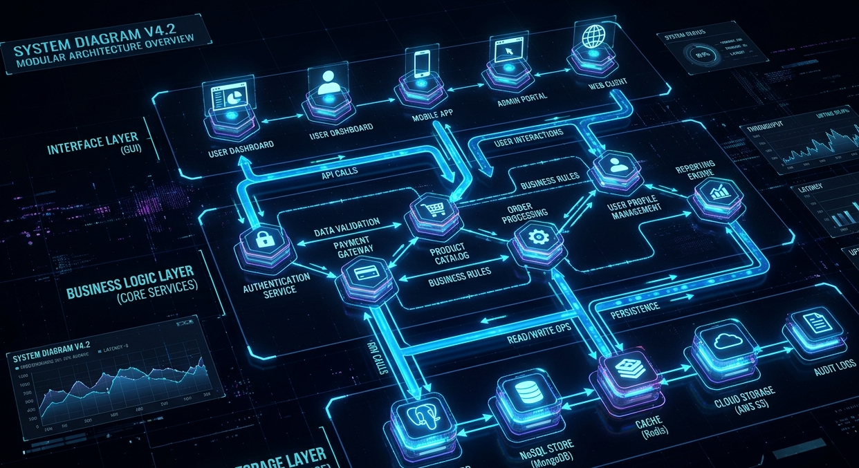 modular software architecture layers explained visually